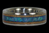 Blue Opal and Mango Wood Titanium Ring - Hawaii Titanium Rings
