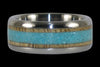 Blue Turquoise and Mango Titanium Ring - Hawaii Titanium Rings
 - 1