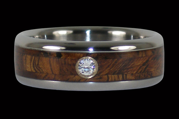 Tiger Koa Diamond Hawaii Titanium Ring®