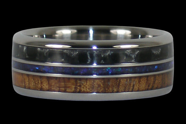Men's Titanium Ring with Triple Layer Design