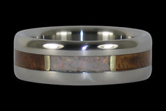 Opal and Wood Titanium Ring - Hawaii Titanium Rings
 - 1