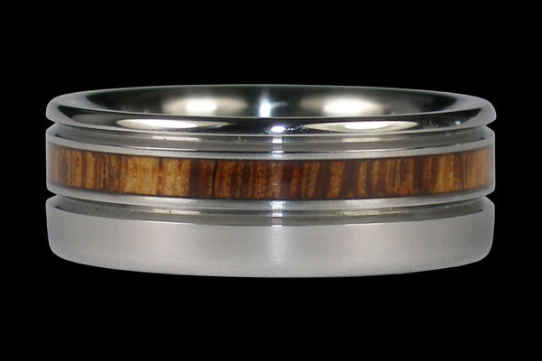 Palm Wood Titanium Ring Band