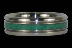 Malachite Inlay Titanium Ring - Hawaii Titanium Rings
