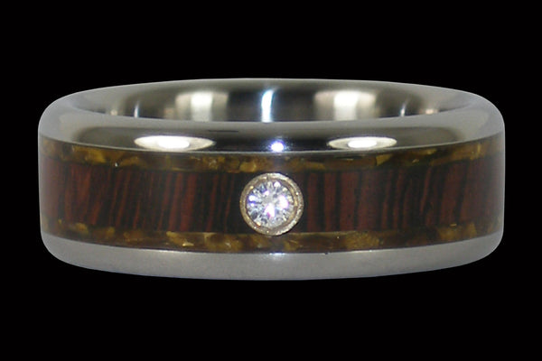 Gold Tigers Eye Diamond Hawaii Titanium Ring®