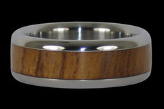 Teak Wood Titanium Ring - Hawaii Titanium Rings
 - 1