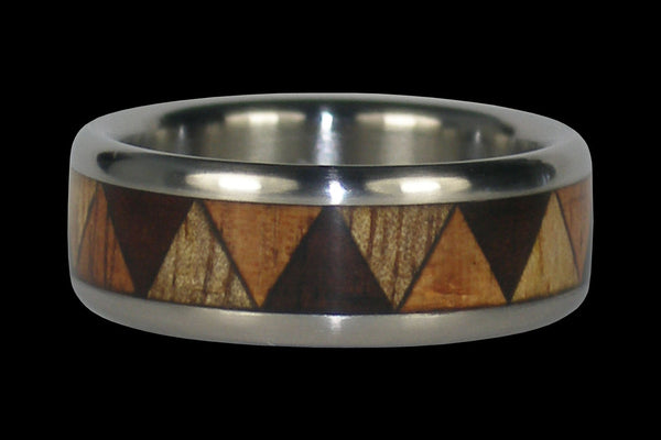 Wood Inlay Titanium Ring for Drummers