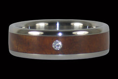 Diamond Tiger Koa Titanium Ring Band - Hawaii Titanium Rings
