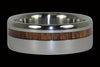 Dark Koa Offset Inlay Titanium Ring - Hawaii Titanium Rings
 - 1