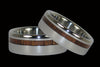 Dark Koa Offset Inlay Titanium Rings - Hawaii Titanium Rings
 - 1
