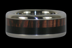 Double Wood Inlay Titanium Ring - Hawaii Titanium Rings
