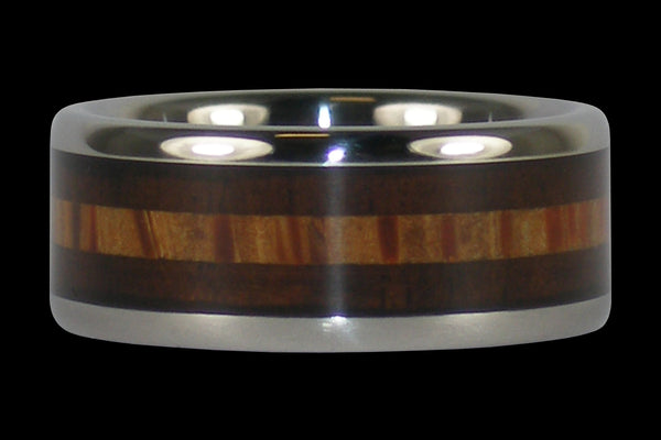 Milo Wood and Coconut Palm Titanium Ring