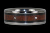 Two Diamond with 3 Woods Inlay Titanium Ring - Hawaii Titanium Rings