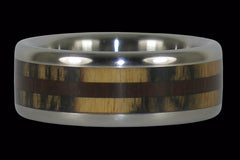 Milo Wood and Ebony Titanium Ring - Hawaii Titanium Rings
