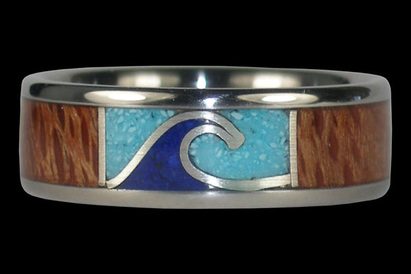 Wave Titanium Ring for Surfers
