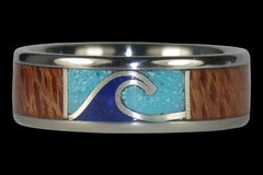 Wave Titanium Ring for Surfers - Hawaii Titanium Rings
