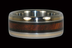 Wide Wood and Gold Titanium Ring | Blackwood & Titanium Wedding Band
