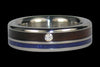 Diamond Blackwood and Lapis Titanium Ring - Hawaii Titanium Rings
 - 1