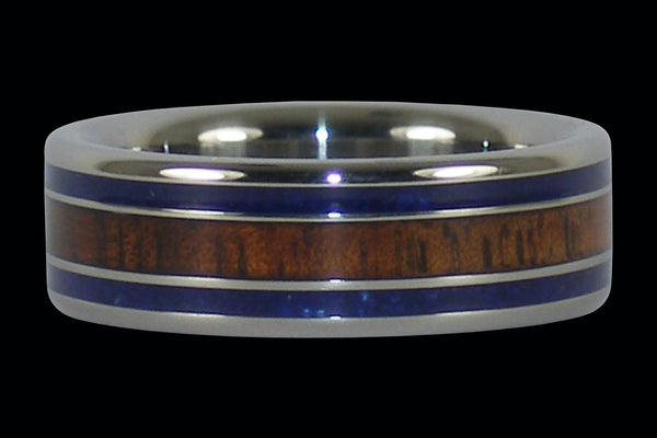 Koa and Lapis Hawaii Titanium Ring®