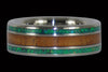 Titanium Ring with Koa and Kiwi Opal - Hawaii Titanium Rings
