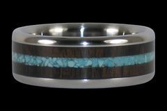 Blackwood and Turquoise Titanium Ring - Hawaii Titanium Rings
