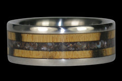 Ebony with Black Pearl Titanium Ring - Hawaii Titanium Rings

