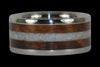 Koa and Coral Titanium Ring - Hawaii Titanium Rings
