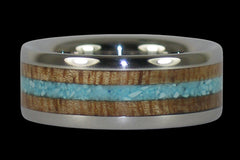 Mango and Turquoise Embedded Titanium Ring - Hawaii Titanium Rings
 - 1